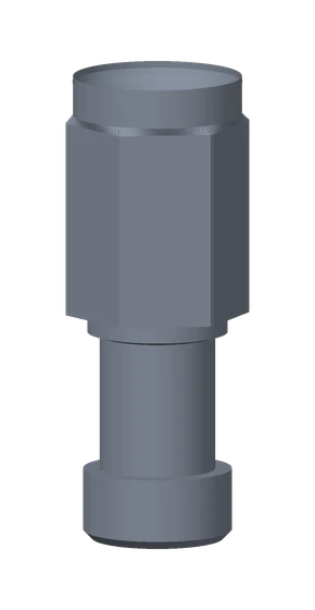 Implant analog: hex, shank and base flange